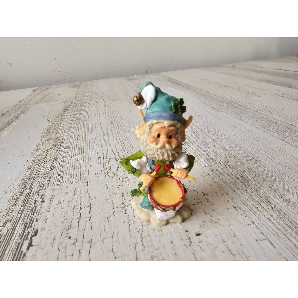 Enesco popkins‎ elf drums North Pole village vintage figurine 1989
